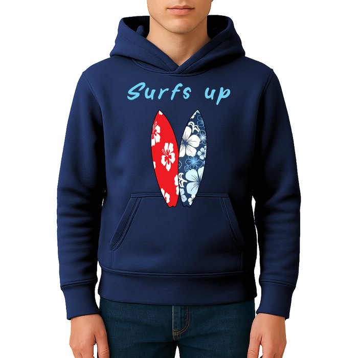 Surfs Up Hawaiian Style Kids Hoodie