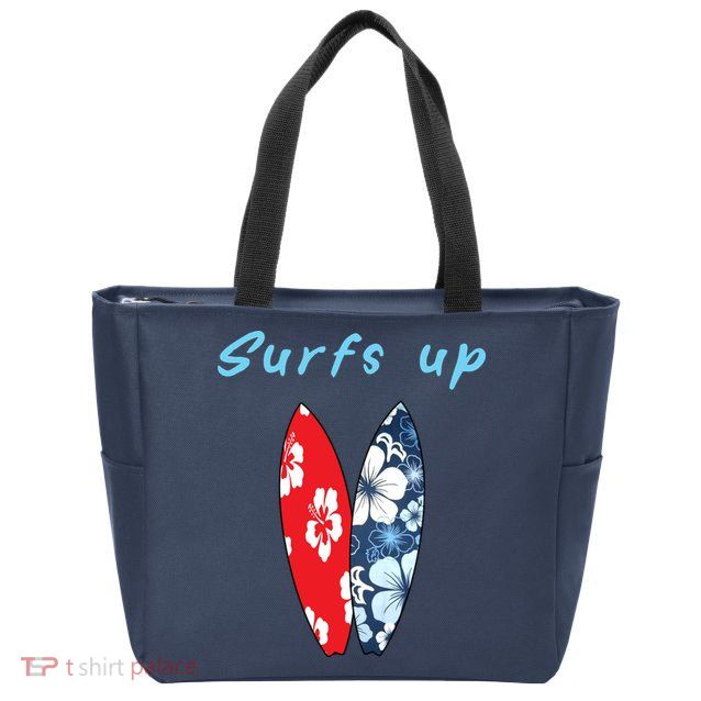 Surfs Up Hawaiian Style Zip Tote Bag