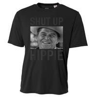 Shut Up Hippie Ronald Reagan Anti Liberal Republican Cooling Performance Crew T-Shirt