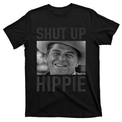 Shut Up Hippie Ronald Reagan Anti Liberal Republican T-Shirt