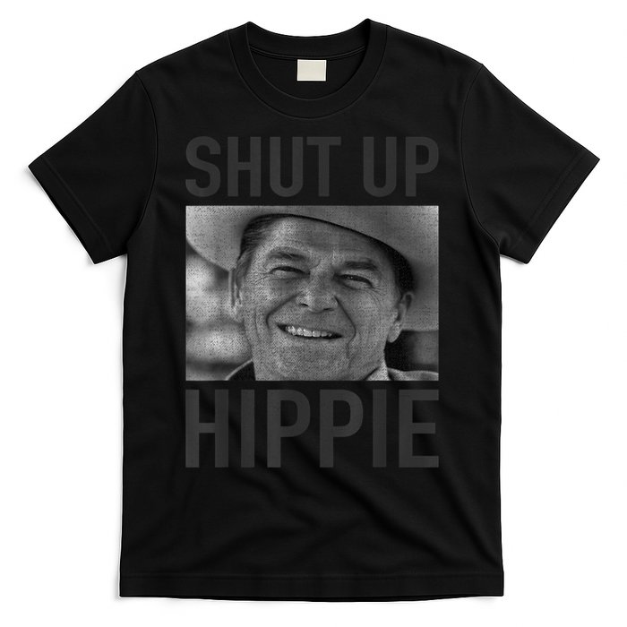 Shut Up Hippie Ronald Reagan Anti Liberal Republican T-Shirt