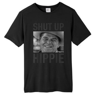 Shut Up Hippie Ronald Reagan Anti Liberal Republican Tall Fusion ChromaSoft Performance T-Shirt