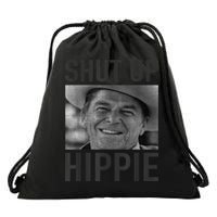 Shut Up Hippie Ronald Reagan Anti Liberal Republican Drawstring Bag