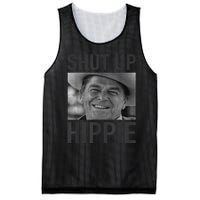 Shut Up Hippie Ronald Reagan Anti Liberal Republican Mesh Reversible Basketball Jersey Tank