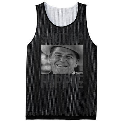 Shut Up Hippie Ronald Reagan Anti Liberal Republican Mesh Reversible Basketball Jersey Tank