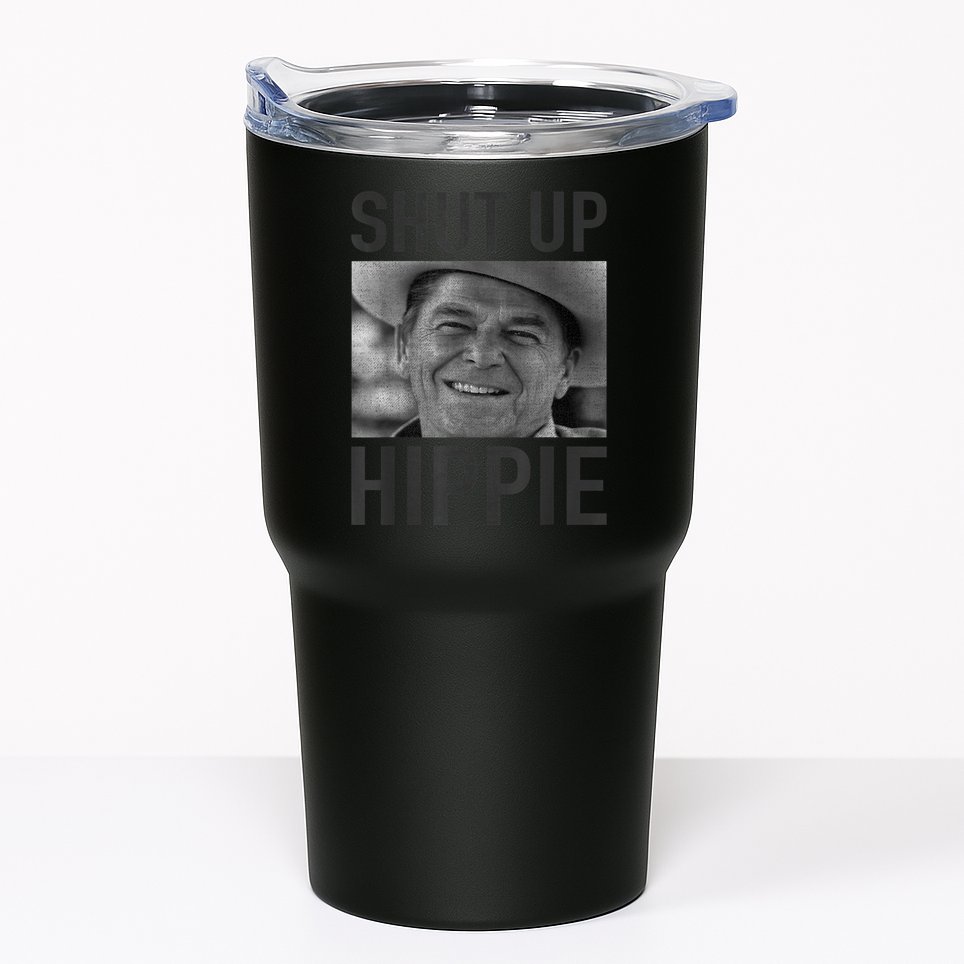 Shut Up Hippie Ronald Reagan Anti Liberal Republican Tumbler