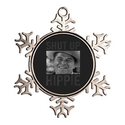 Shut Up Hippie Ronald Reagan Anti Liberal Republican Metallic Star Ornament