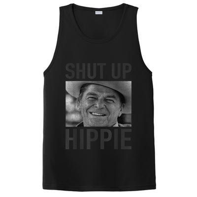 Shut Up Hippie Ronald Reagan Anti Liberal Republican PosiCharge Competitor Tank