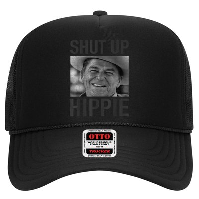 Shut Up Hippie Ronald Reagan Anti Liberal Republican Trucker Hat
