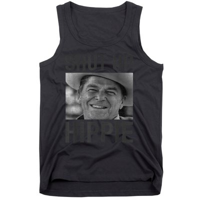 Shut Up Hippie Ronald Reagan Anti Liberal Republican Tank Top