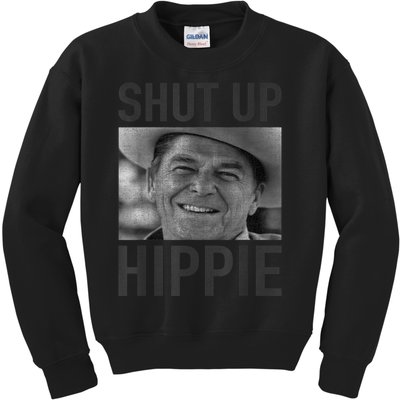 Shut Up Hippie Ronald Reagan Anti Liberal Republican Kids Sweatshirt