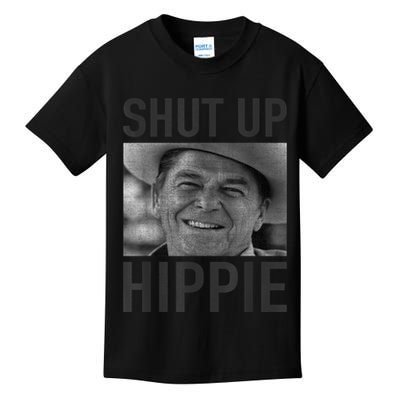 Shut Up Hippie Ronald Reagan Anti Liberal Republican Kids T-Shirt