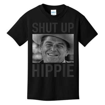 Shut Up Hippie Ronald Reagan Anti Liberal Republican Kids T-Shirt