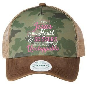 SheS Unstoppable Hairdresser Scissors Hair Stylist Salon Legacy Tie Dye Trucker Hat