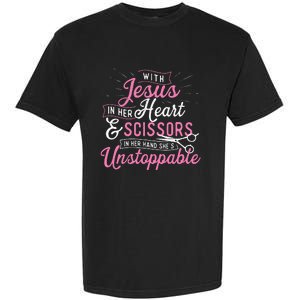 SheS Unstoppable Hairdresser Scissors Hair Stylist Salon Garment-Dyed Heavyweight T-Shirt