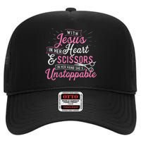 SheS Unstoppable Hairdresser Scissors Hair Stylist Salon High Crown Mesh Back Trucker Hat