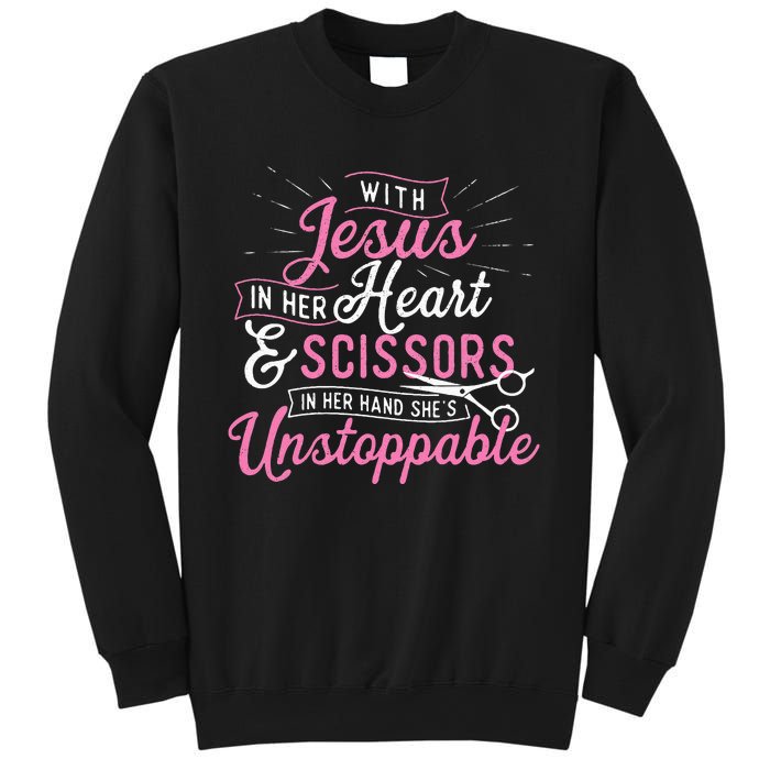 SheS Unstoppable Hairdresser Scissors Hair Stylist Salon Sweatshirt