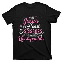 SheS Unstoppable Hairdresser Scissors Hair Stylist Salon T-Shirt