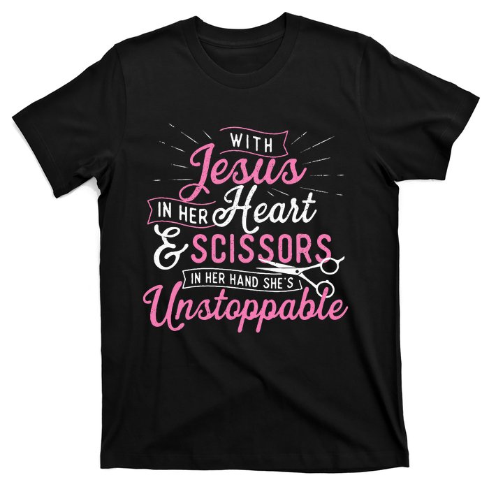 SheS Unstoppable Hairdresser Scissors Hair Stylist Salon T-Shirt