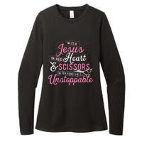 SheS Unstoppable Hairdresser Scissors Hair Stylist Salon Womens CVC Long Sleeve Shirt