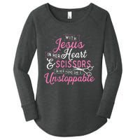 SheS Unstoppable Hairdresser Scissors Hair Stylist Salon Women's Perfect Tri Tunic Long Sleeve Shirt