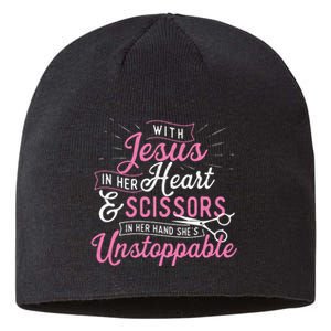 SheS Unstoppable Hairdresser Scissors Hair Stylist Salon Sustainable Beanie