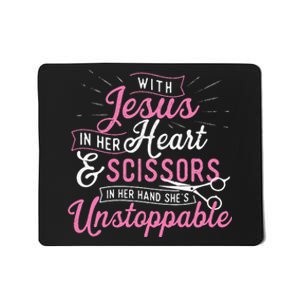 SheS Unstoppable Hairdresser Scissors Hair Stylist Salon Mousepad