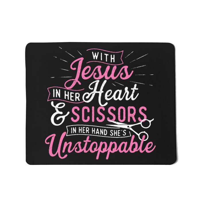 SheS Unstoppable Hairdresser Scissors Hair Stylist Salon Mousepad