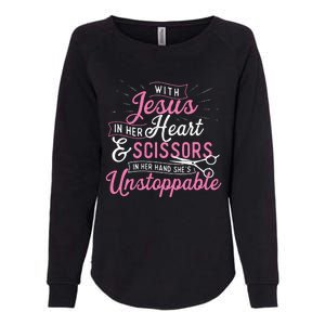 SheS Unstoppable Hairdresser Scissors Hair Stylist Salon Womens California Wash Sweatshirt