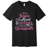 SheS Unstoppable Hairdresser Scissors Hair Stylist Salon Premium T-Shirt