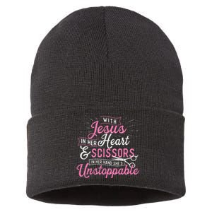 SheS Unstoppable Hairdresser Scissors Hair Stylist Salon Sustainable Knit Beanie