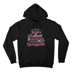 SheS Unstoppable Hairdresser Scissors Hair Stylist Salon Tall Hoodie