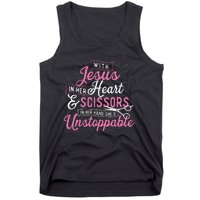 SheS Unstoppable Hairdresser Scissors Hair Stylist Salon Tank Top