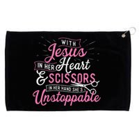 SheS Unstoppable Hairdresser Scissors Hair Stylist Salon Grommeted Golf Towel