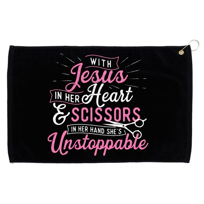 SheS Unstoppable Hairdresser Scissors Hair Stylist Salon Grommeted Golf Towel