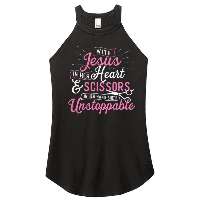 SheS Unstoppable Hairdresser Scissors Hair Stylist Salon Women's Perfect Tri Rocker Tank