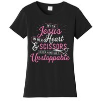 SheS Unstoppable Hairdresser Scissors Hair Stylist Salon Women's T-Shirt