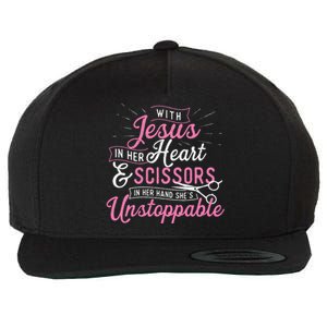 SheS Unstoppable Hairdresser Scissors Hair Stylist Salon Wool Snapback Cap