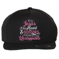 SheS Unstoppable Hairdresser Scissors Hair Stylist Salon Wool Snapback Cap