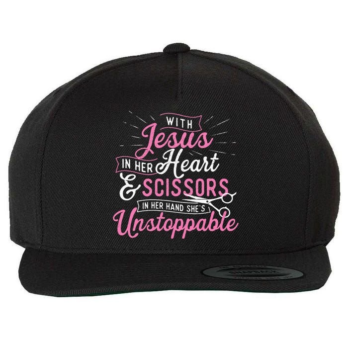 SheS Unstoppable Hairdresser Scissors Hair Stylist Salon Wool Snapback Cap