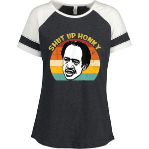 Shut Up Honky Funny Enza Ladies Jersey Colorblock Tee