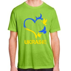 Support Ukraine Heart Doves Adult ChromaSoft Performance T-Shirt