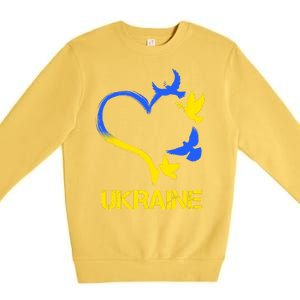 Support Ukraine Heart Doves Premium Crewneck Sweatshirt