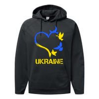 Support Ukraine Heart Doves Performance Fleece Hoodie