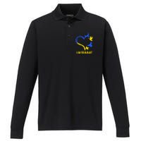 Support Ukraine Heart Doves Performance Long Sleeve Polo