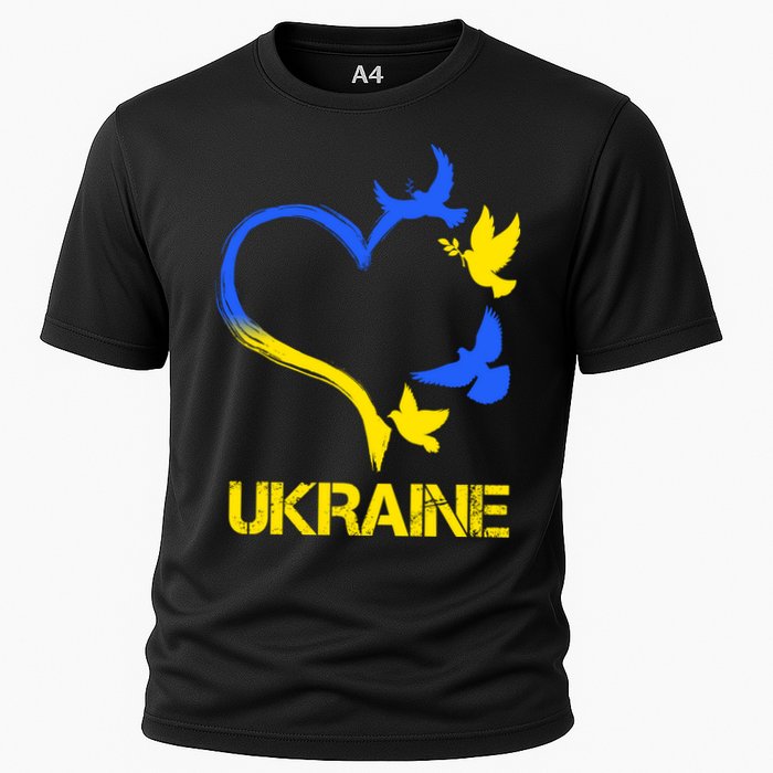 Support Ukraine Heart Doves Cooling Performance Crew T-Shirt