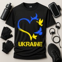 Support Ukraine Heart Doves Cooling Performance Crew T-Shirt