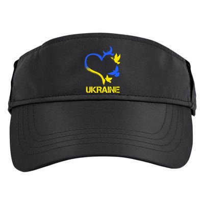 Support Ukraine Heart Doves Adult Drive Performance Visor