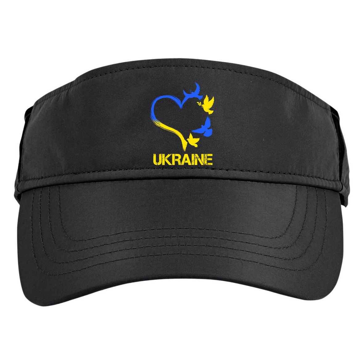 Support Ukraine Heart Doves Adult Drive Performance Visor
