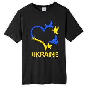 Support Ukraine Heart Doves Tall Fusion ChromaSoft Performance T-Shirt